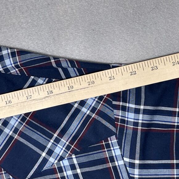 Ely Cattleman Mens XXL Western Shirt Plaid Long Sleeve Snap Front Cowboy Blue - Picture 7 of 10